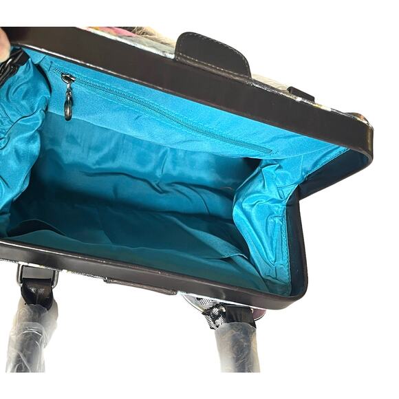 NEW Studio Demdaco Caroline Simas Art HANDBAG Satchel Shoulder Purse Pink Brown - Picture 4 of 8